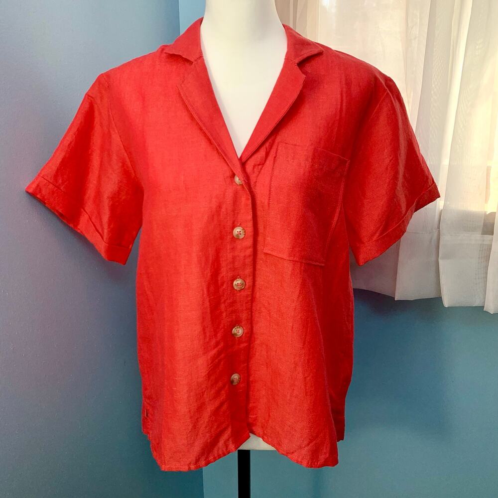 NWT Anthropologie Maeve Red Classic Surf Shirt Size XS - Picture 7 of 8